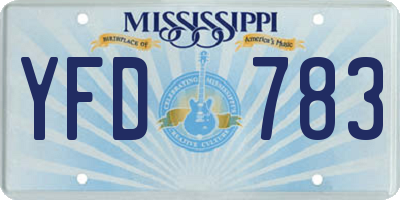MS license plate YFD783