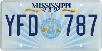 MS license plate YFD787