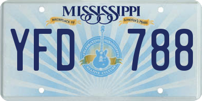 MS license plate YFD788