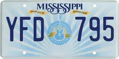 MS license plate YFD795