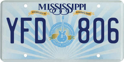 MS license plate YFD806
