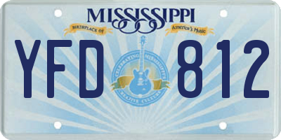 MS license plate YFD812