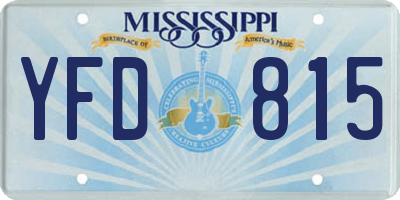 MS license plate YFD815