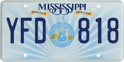 MS license plate YFD818
