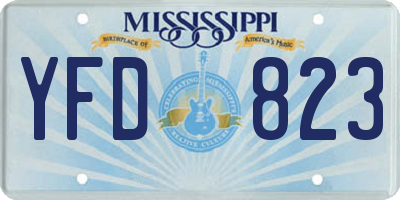 MS license plate YFD823