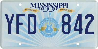 MS license plate YFD842