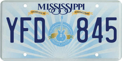 MS license plate YFD845