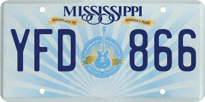 MS license plate YFD866
