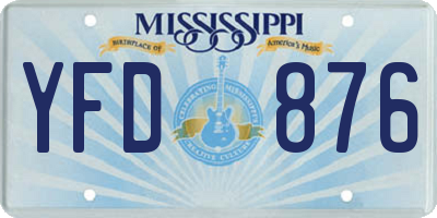 MS license plate YFD876