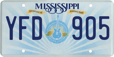 MS license plate YFD905