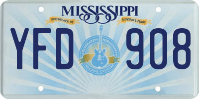 MS license plate YFD908