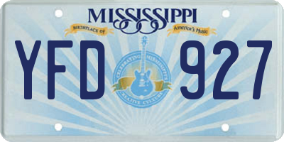 MS license plate YFD927