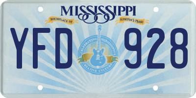 MS license plate YFD928