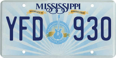 MS license plate YFD930