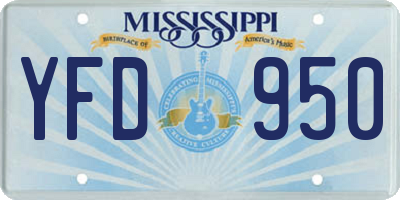MS license plate YFD950