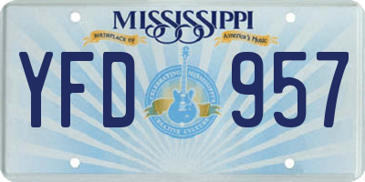MS license plate YFD957