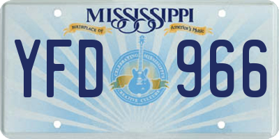 MS license plate YFD966