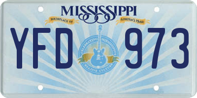 MS license plate YFD973