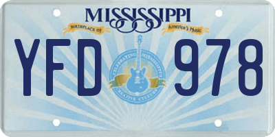 MS license plate YFD978