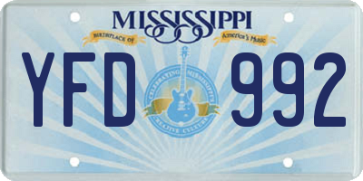 MS license plate YFD992