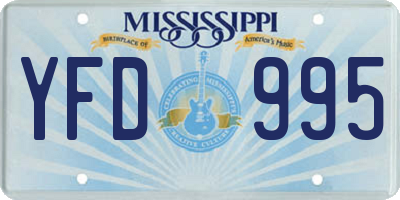MS license plate YFD995