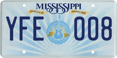 MS license plate YFE008