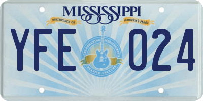 MS license plate YFE024