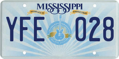 MS license plate YFE028