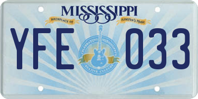 MS license plate YFE033