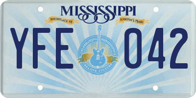 MS license plate YFE042