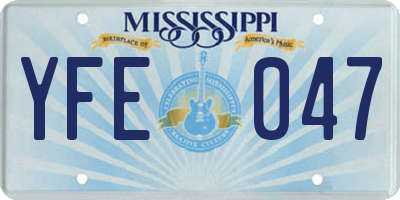 MS license plate YFE047