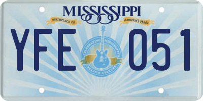 MS license plate YFE051