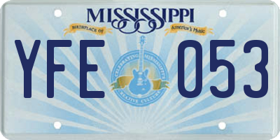 MS license plate YFE053
