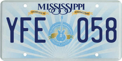 MS license plate YFE058