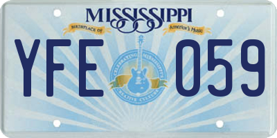 MS license plate YFE059