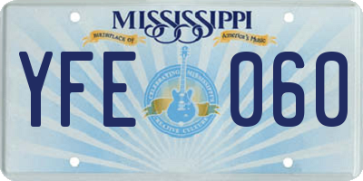 MS license plate YFE060