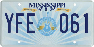 MS license plate YFE061