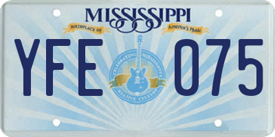 MS license plate YFE075
