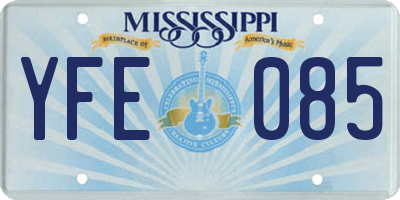 MS license plate YFE085