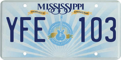 MS license plate YFE103