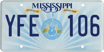 MS license plate YFE106