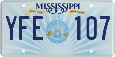 MS license plate YFE107