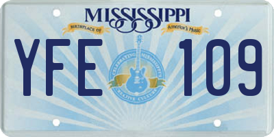 MS license plate YFE109