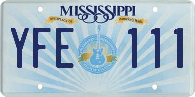 MS license plate YFE111