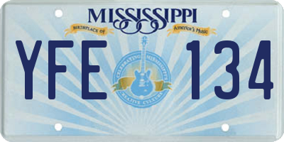 MS license plate YFE134