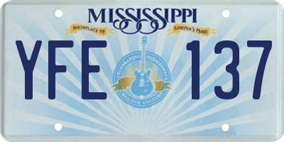 MS license plate YFE137