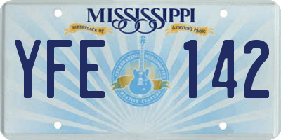 MS license plate YFE142