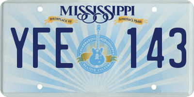 MS license plate YFE143