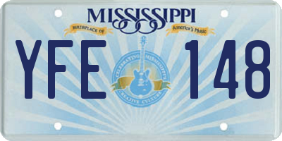 MS license plate YFE148