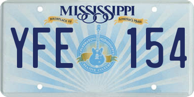 MS license plate YFE154
